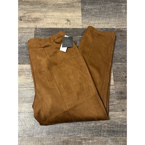 John Mark Pants - John Mark Brown Suede Legging Pants Size 1X NWT